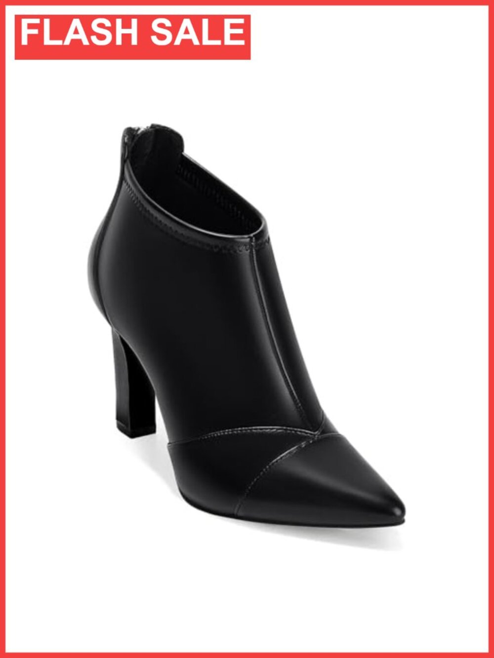 Womens Stiletto Ankle Booties Pointed Toe 3.35 Inch Heel Back Zipper Dress Boots